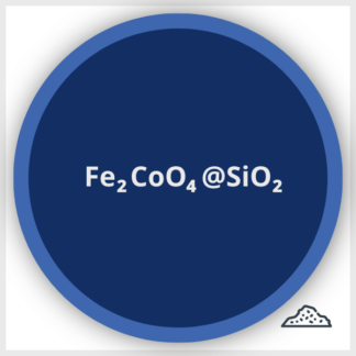 Schéma d'une nanoparticule de ferrite de Cobalt encapsulée de Silice en poudre