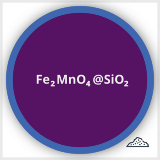 Schéma d'une nanoparticule de ferrite de Manganèse encapsulée de Silice en poudre