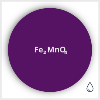 Schematic of a manganese ferrite nanoparticle in suspension