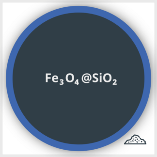 Diagram of iron oxide nanoparticle coated with Silica in powder