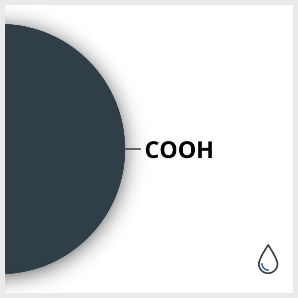 Schematic of a SPIO functionalized with COOH, in solution