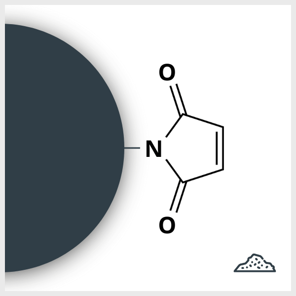 Schéma d'un SPIO fonctionnalisé avec de la maleimide, en poudre