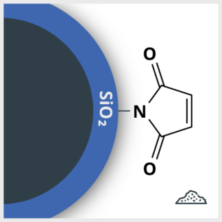 Diagram of a SPIO coated with Silica and functionalized with maleimide, in powder form