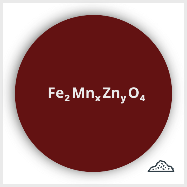 Schéma d'une nanoparticule en spinelle de Zinc et Manganèse en poudre