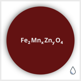 Diagram of a Zinc and Manganese spinel nanoparticle in suspension