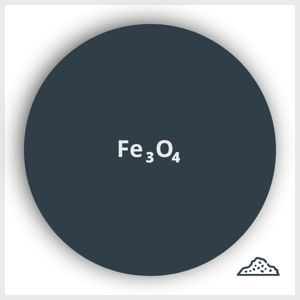 Schéma de nanoparticule d'oxydes de fer (Fe3O4) en poudre