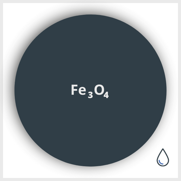 Diagram of iron oxide nanoparticle in solution